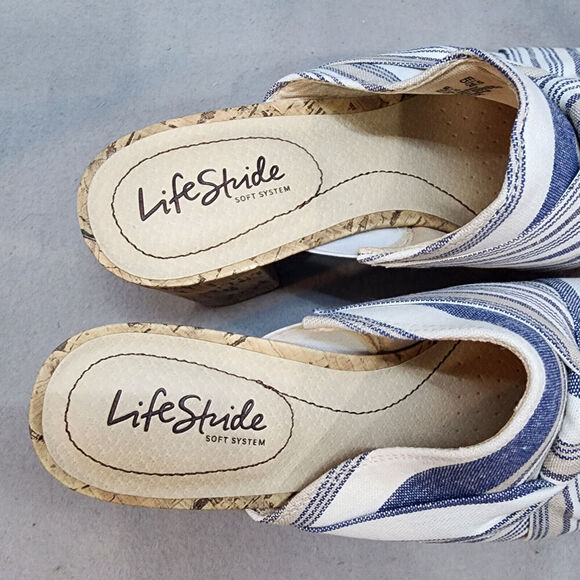 LIFE STRIDE Laguna Women's Blue Strap Platform Heeled Sandal Sandals 9.5 - Picture 6 of 8